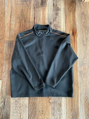 Pebble Beach Men's Grey Pullover with Brown Accent